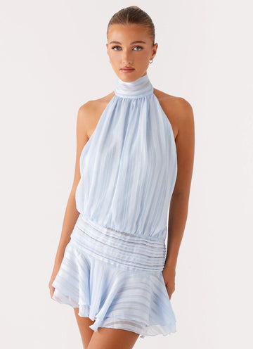 Vestido Mini Halter con Lentejuelas
