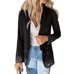 2024 Spring Autumn New Women's Clothing Personalized Rhinestone Waist-Tight Suit Jacket Blazer