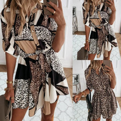 Vestido Leopardo de Verano Manga Larga